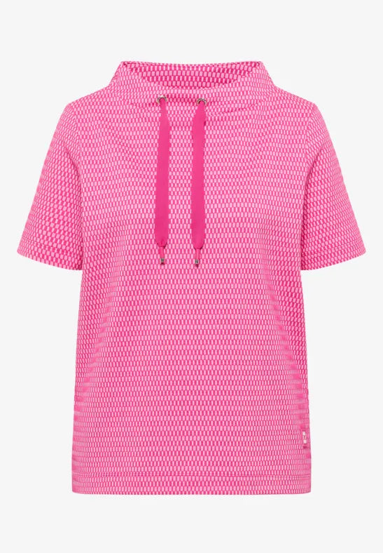 Cecil Shirt with funnel neck in a two-tone look M in Pink or Navy 324809