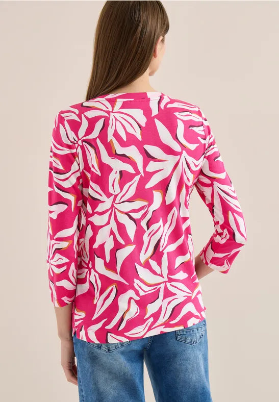 Cecil Shirt with split neck,straight hem and print324814