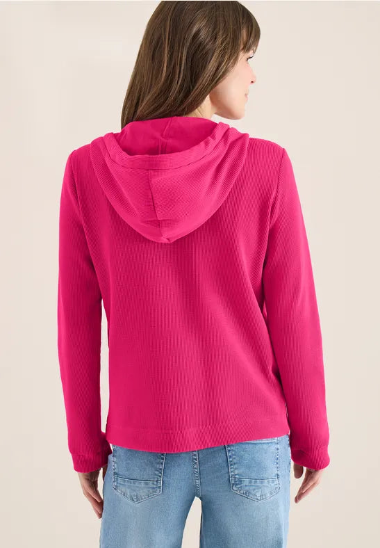 Cecil Long-sleeved jacket with hood and pockets in Pink Or navy 324827