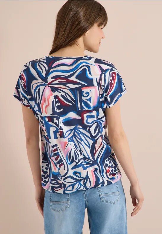 Cecil Short sleeve t Shirt with Lace shoulder detail 325042