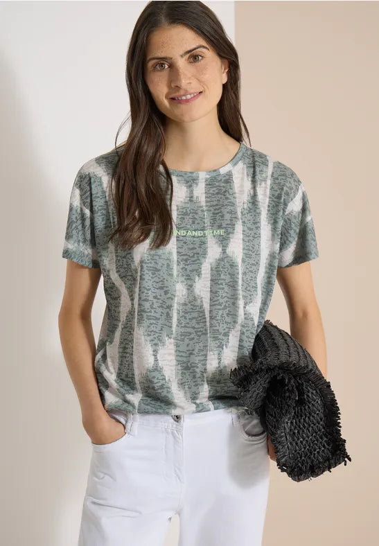 Cecil Khaki Green Top with Elasticated waist 325592