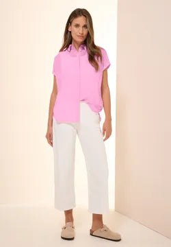 Cecil Pure Cotton Short sleeve shirt in Cherry Blossom Pink 345724