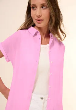 Cecil Pure Cotton Short sleeve shirt in Cherry Blossom Pink 345724