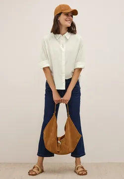 Cecil cotton shirt with self coloured stripe 345829