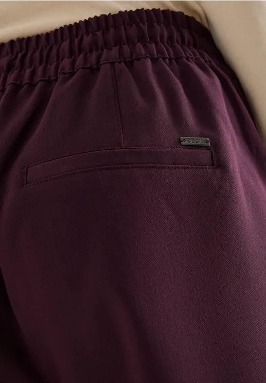 Cecil Relaxed trousers in Eggplant red 30" leg 380093