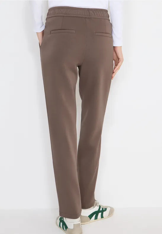 Cecil Tracy Trousers with elasticated waist in Navy or Taupe 30" leg 380550
