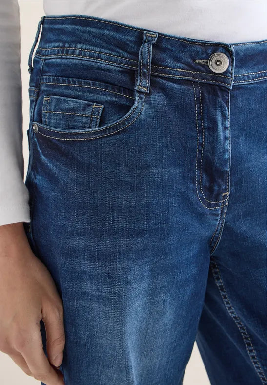 Cecil Neele High Waist Stretch Dark Denim Jeans 30" Leg 380555