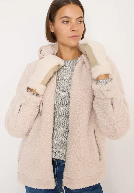 Cecil Cream Teddy Fleece Mittens for Adults