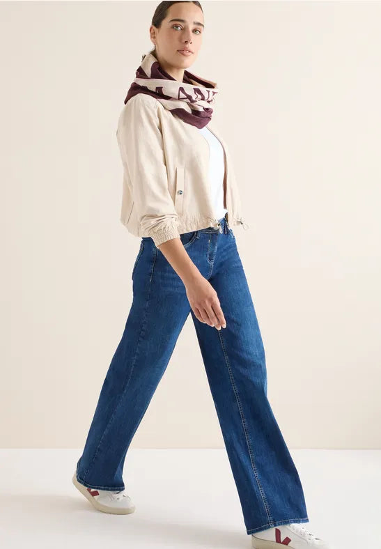 Cecil cozy print loop scarf in eggplant red 572935