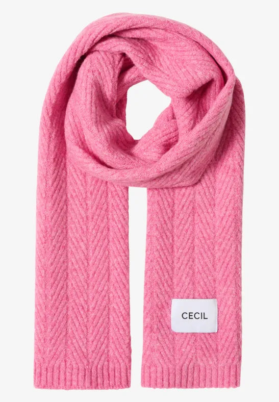 Cecil long cable knit scarf in Blossom or Beige 572940