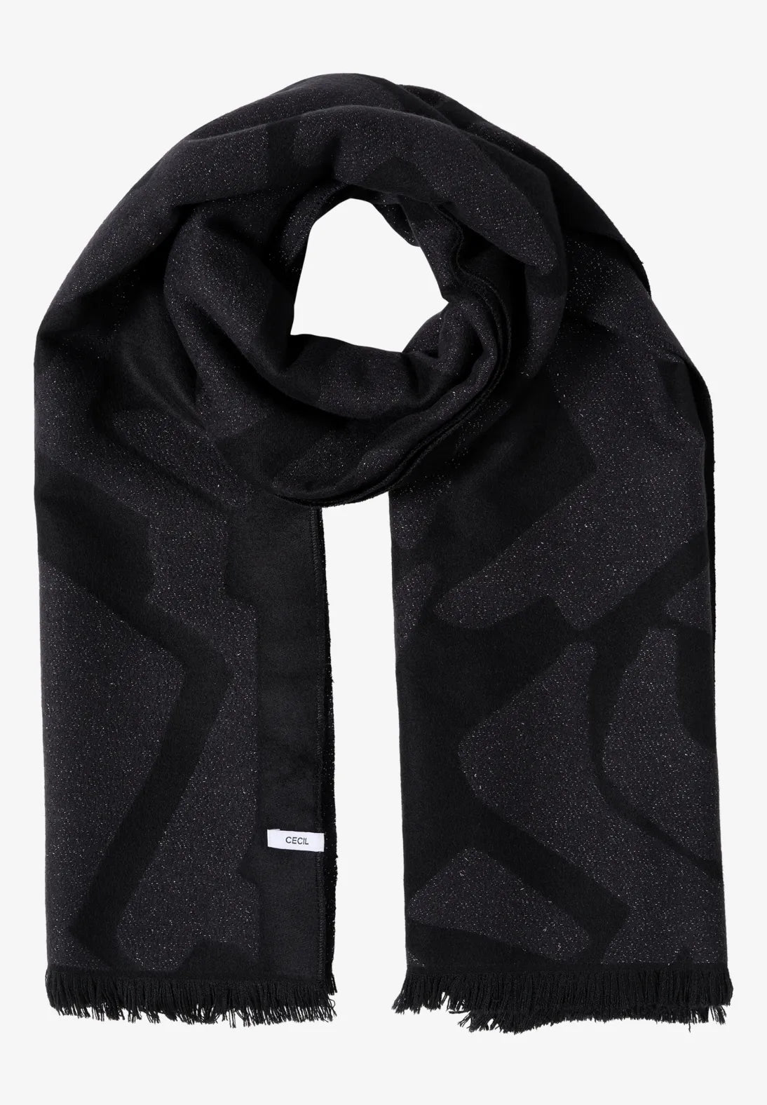 Cecil Black Knit scarf with gorgeous Lurex shimmer 572980