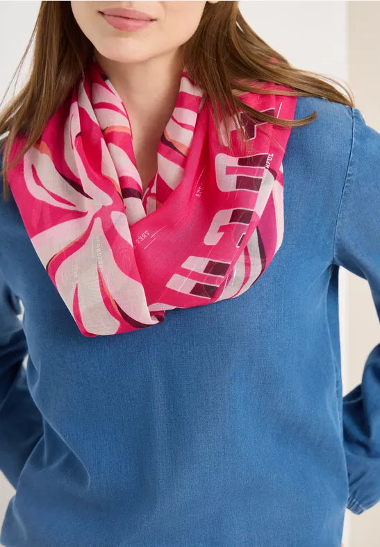 Cecil Pink Print Loop Scarf with Foil details 573085