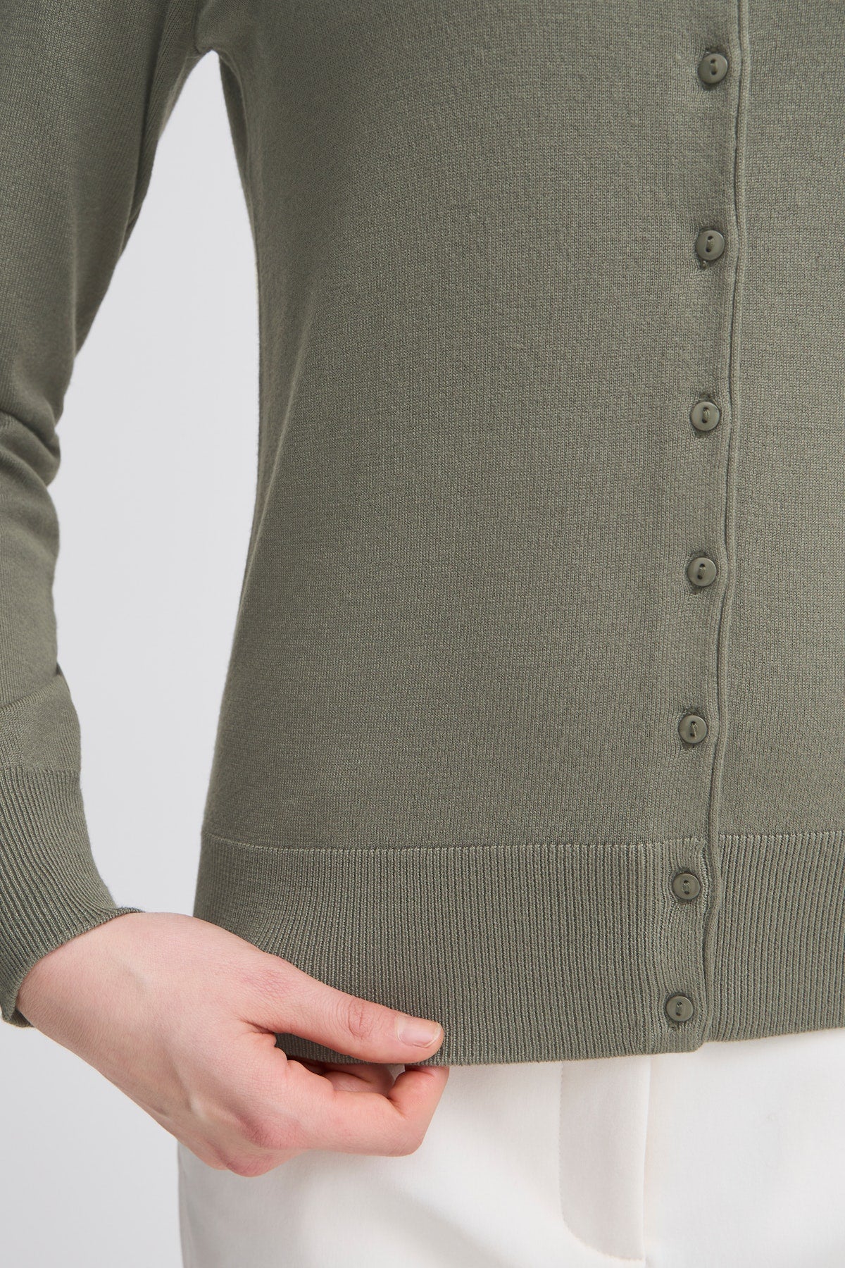 Fransa Basic round neck cardigan 20604187