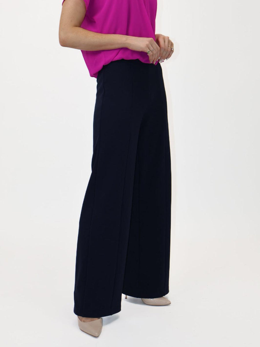 Kate And Pippa Lulu Straight leg Stretch Trousers . Sand Navy Black