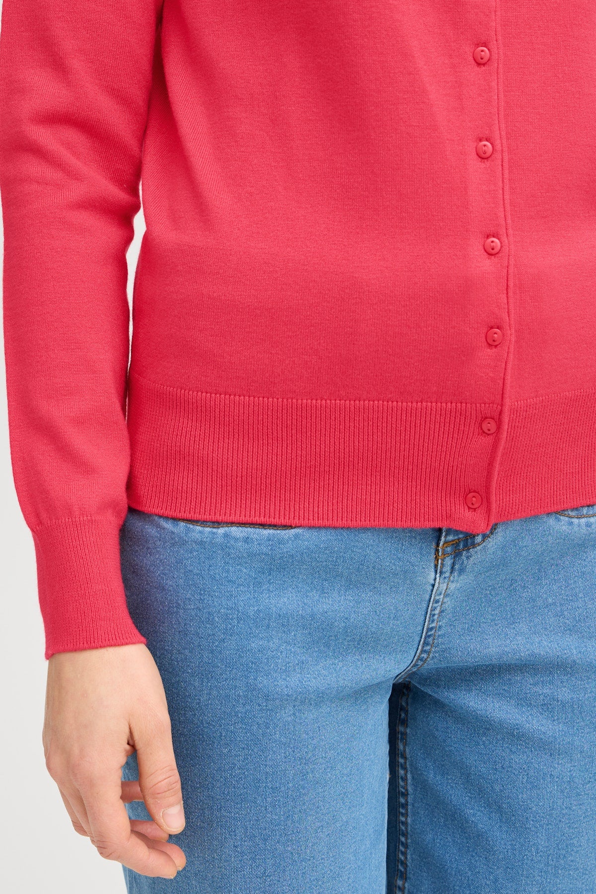 Fransa Basic round neck cardigan 20604187