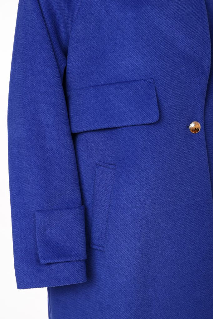 Kate Cooper Single Button Coat With Flap Pocket And Tab Sleeve Kcaw26125