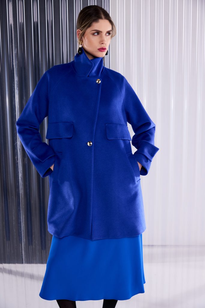 Kate Cooper Single Button Coat With Flap Pocket And Tab Sleeve Kcaw26125