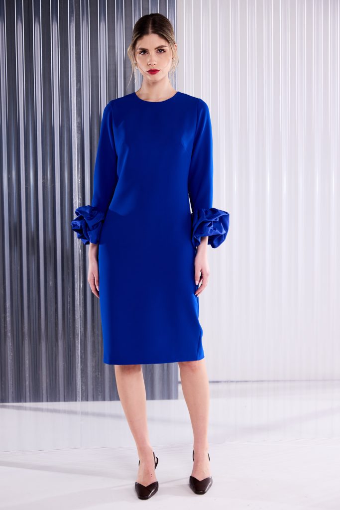 Kate CooperRound Neck Dress With Ruched Cuff Detail Kcaw26149