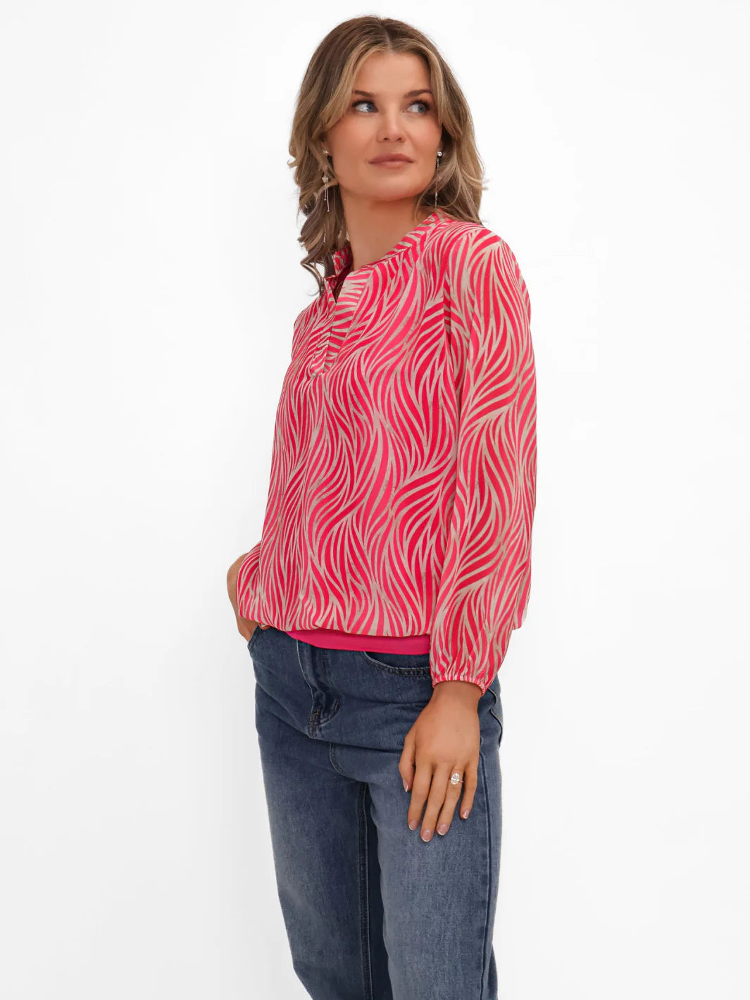 Kate And Pippa Bella Band Top in Cerise pink