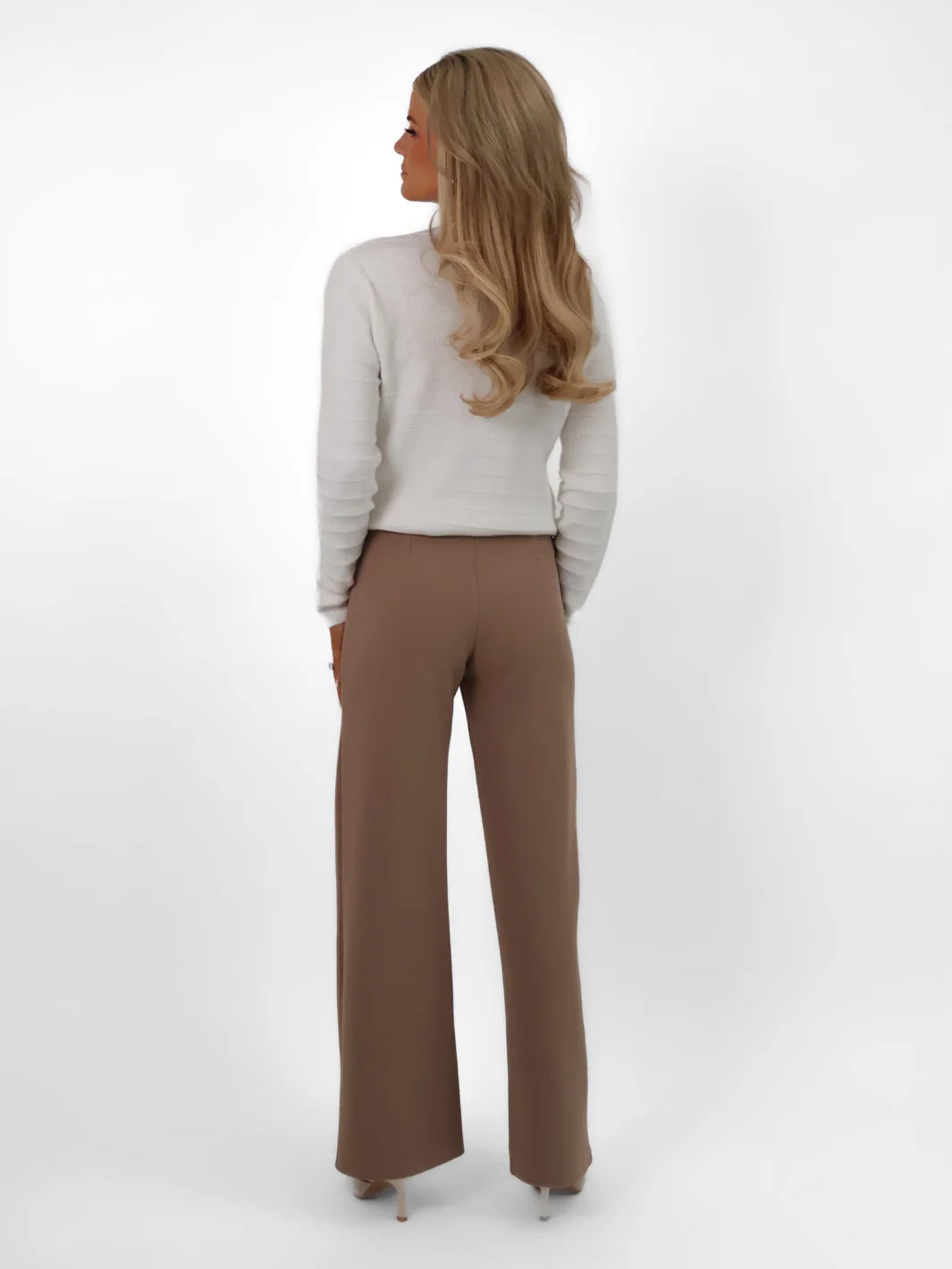 Kate And Pippa Lulu Straight leg Stretch Trousers . Sand Navy Black