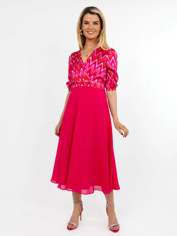 Kate And Pippa Monroe Midi Dress in Pink Or Blue 24Ss