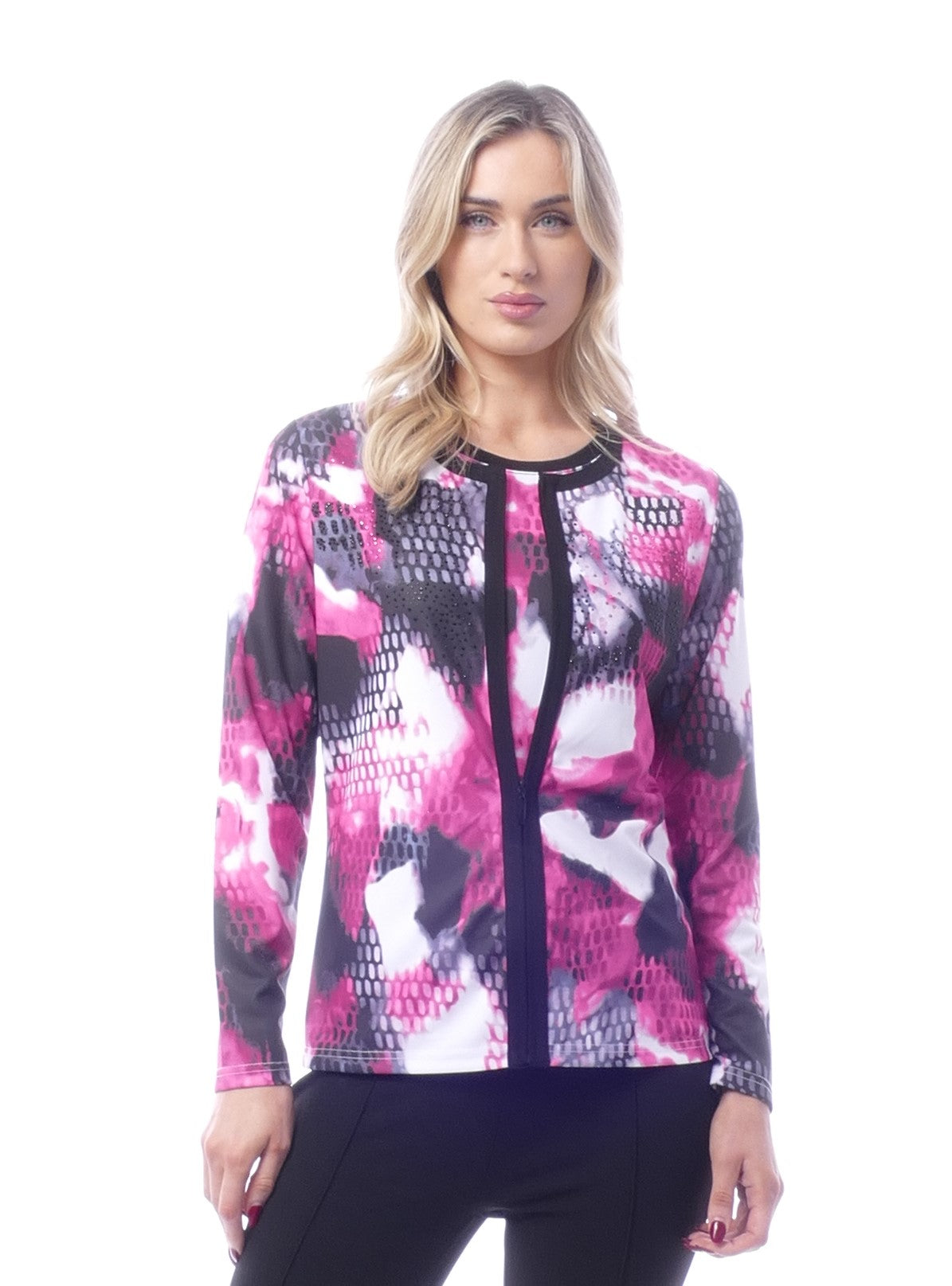 Libra Pink and Black Print Twin Set Ltp1961