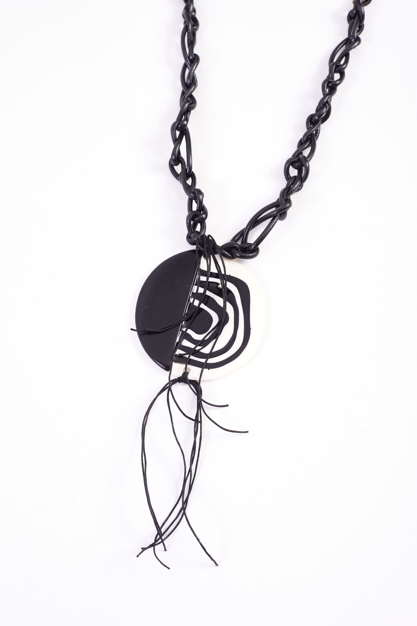 Naya Tribal Black and White Swirl Necklace Nas24336