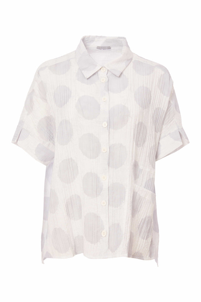 Naya Crinkle spot shirt with pocket detail