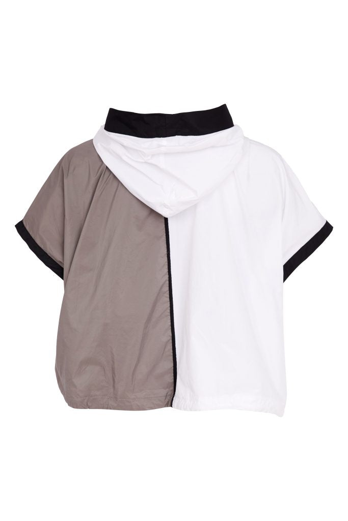 Naya Two Tone Hooded Jacket With Contrast Panel And Pockets Nas26117