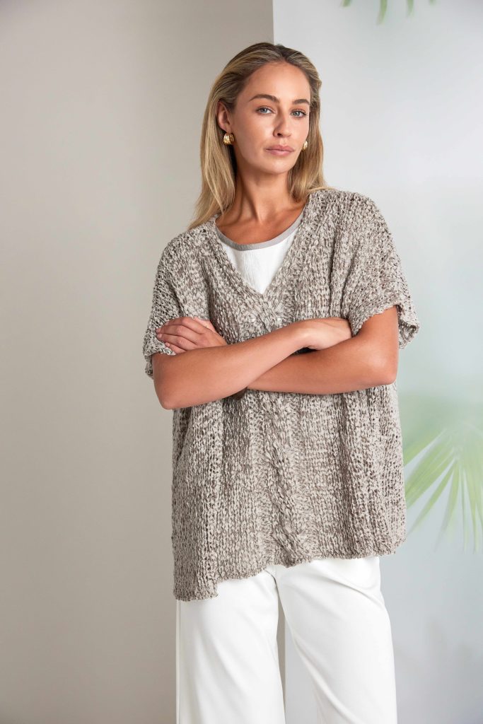 Naya v Neck Waffle Knit Nas26121