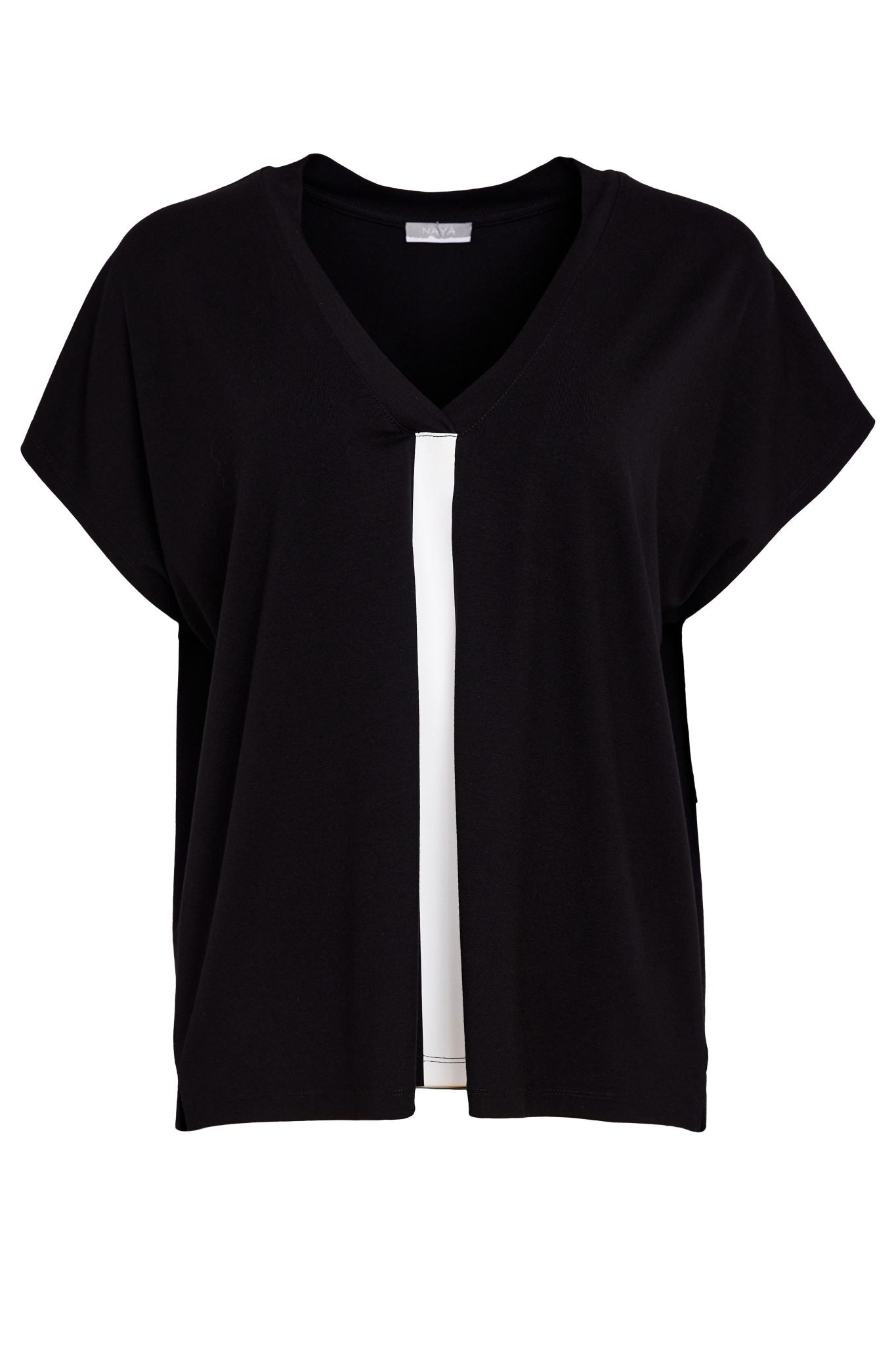 Naya Vee Neck Top With Contrast Colour Band At Front Nas26189