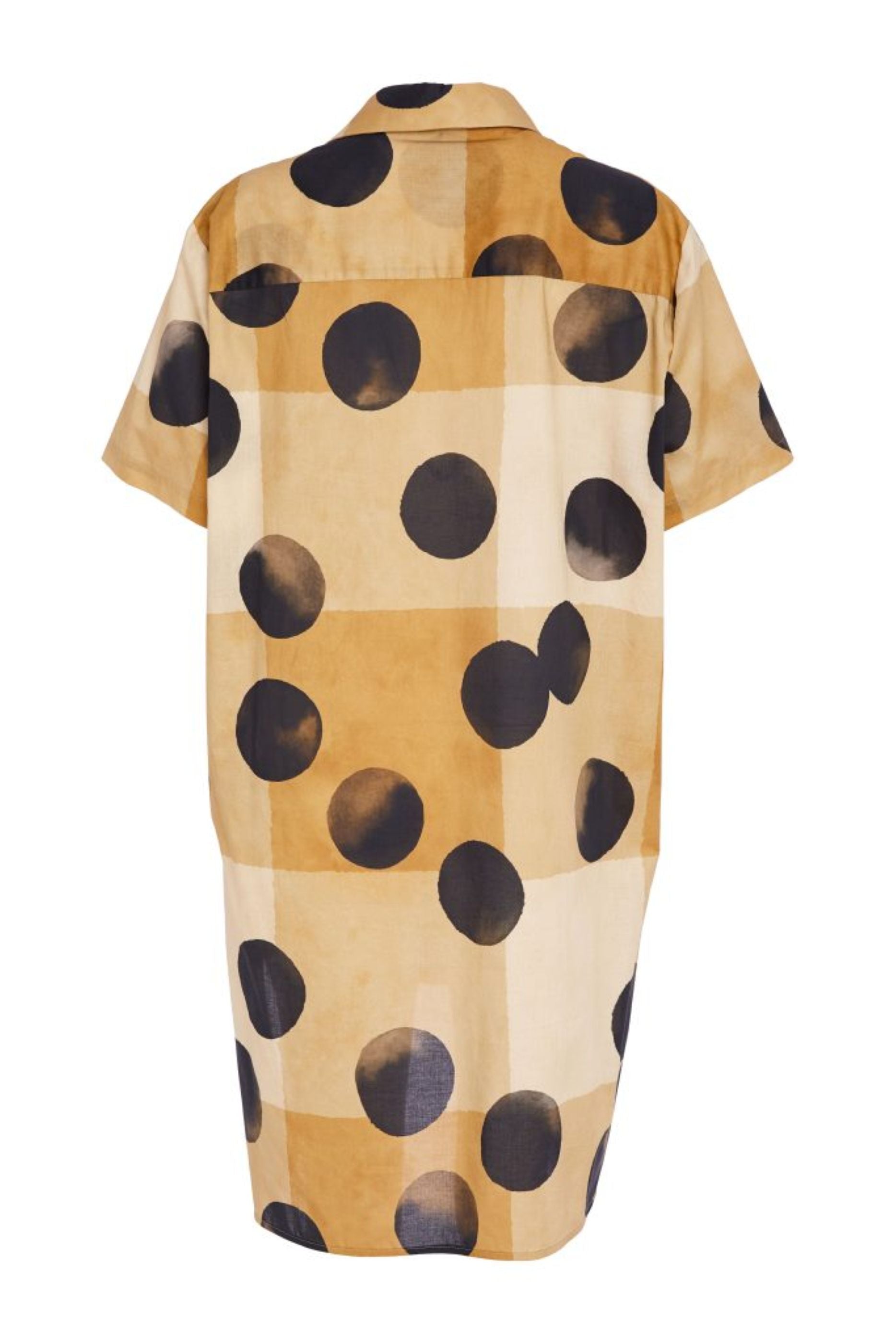 Naya Spot Print Tunic With Collar And Dipped Hem Nas26276