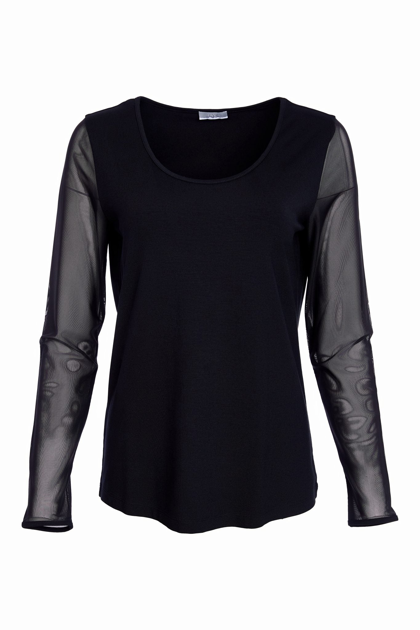 Naya Jersey Layering Top with Mesh Sleeve Naw25106