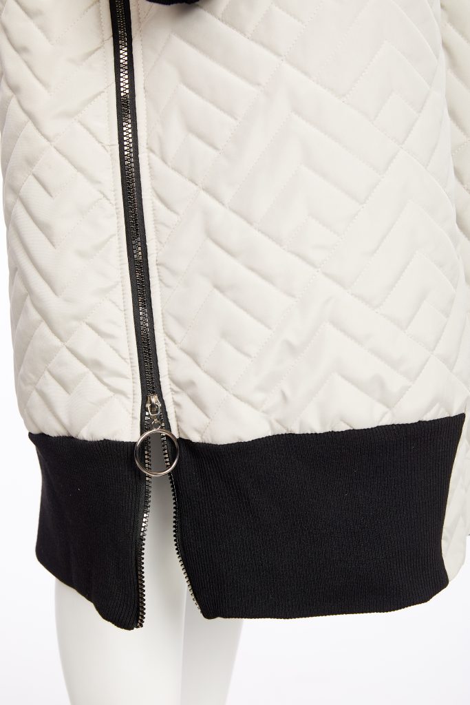 Naya Quilted Coat with hood and contrast Cuff and Hem Naw25184