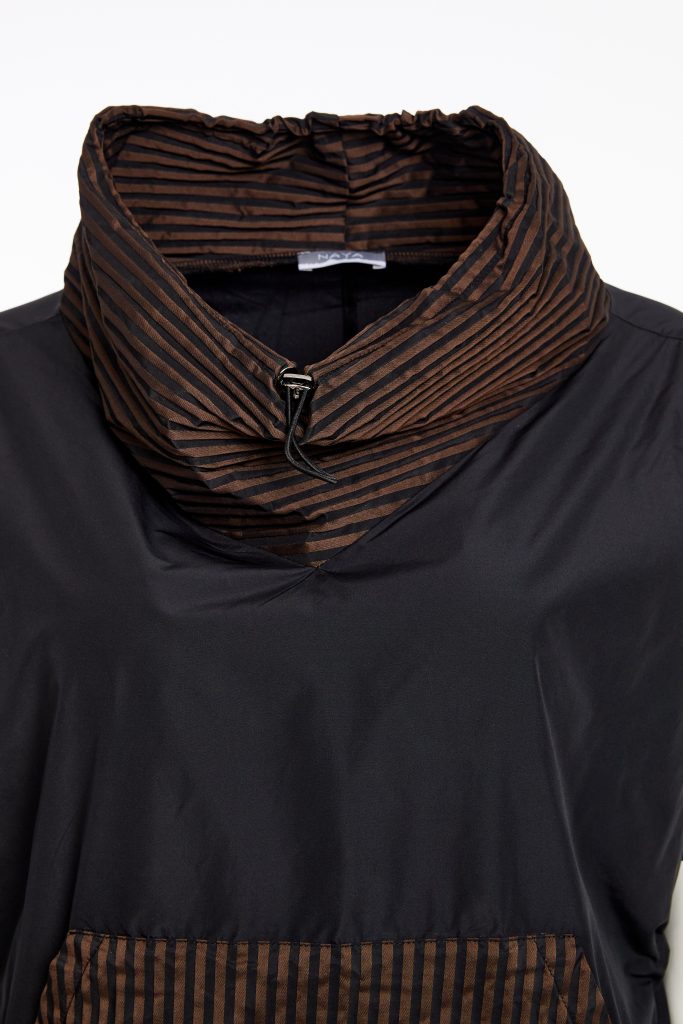 Naya Drawstring hem top with stripped pocket and collar Naw25190