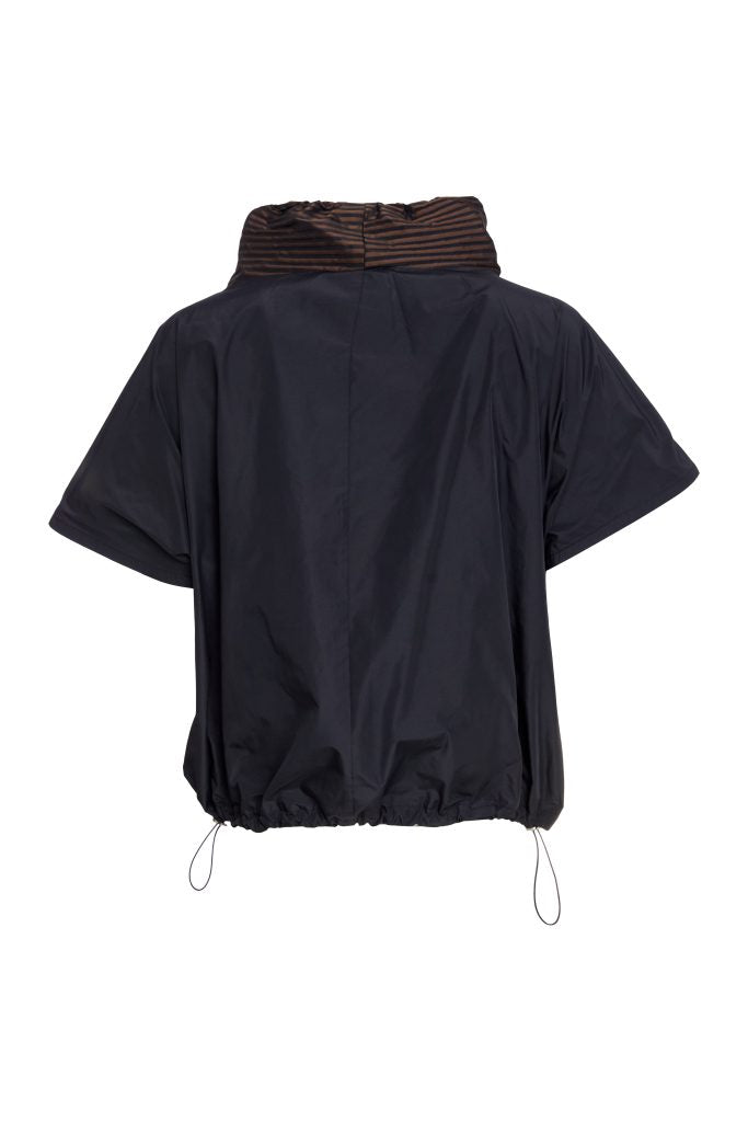 Naya Drawstring hem top with stripped pocket and collar Naw25190