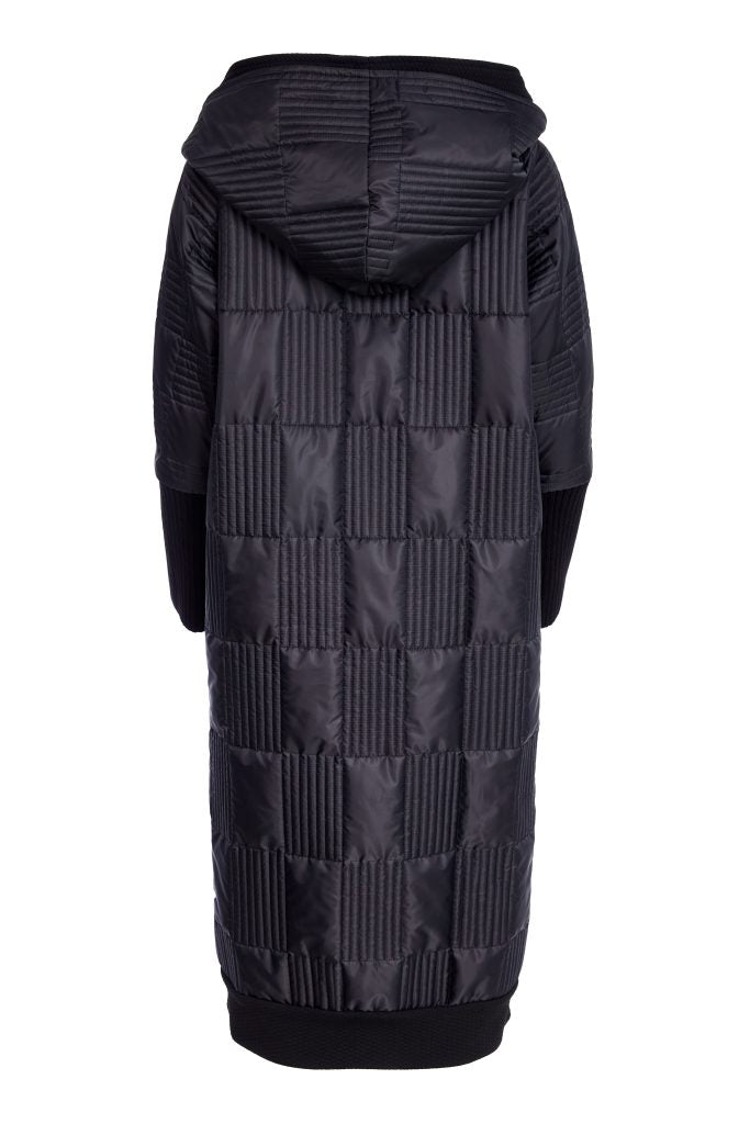Naya Padded Hooded Coat with Ribbed panels and pocket detail Naw25201