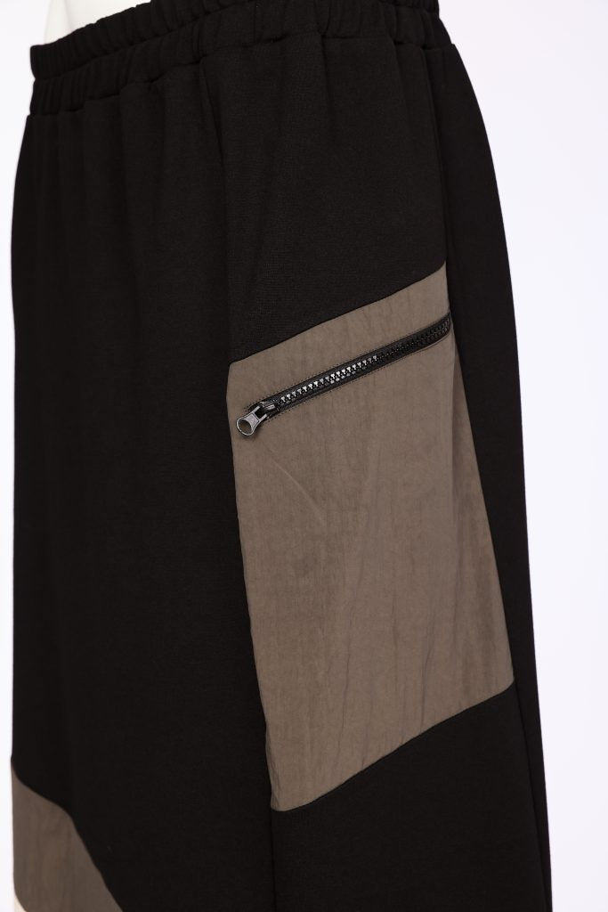 Naya Drawstring Hem Skirt With Colour Angled Panels At Hemline Naw26172