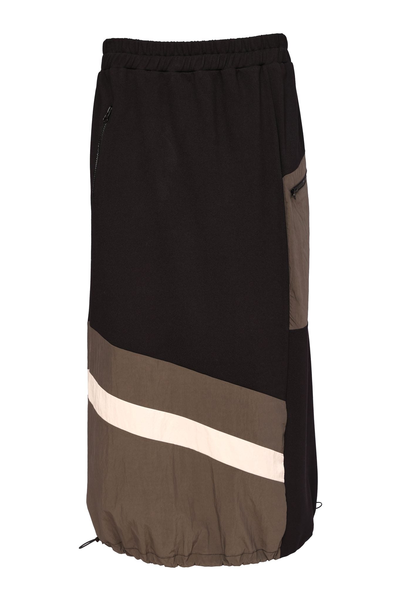 Naya Drawstring Hem Skirt With Colour Angled Panels At Hemline Naw26172