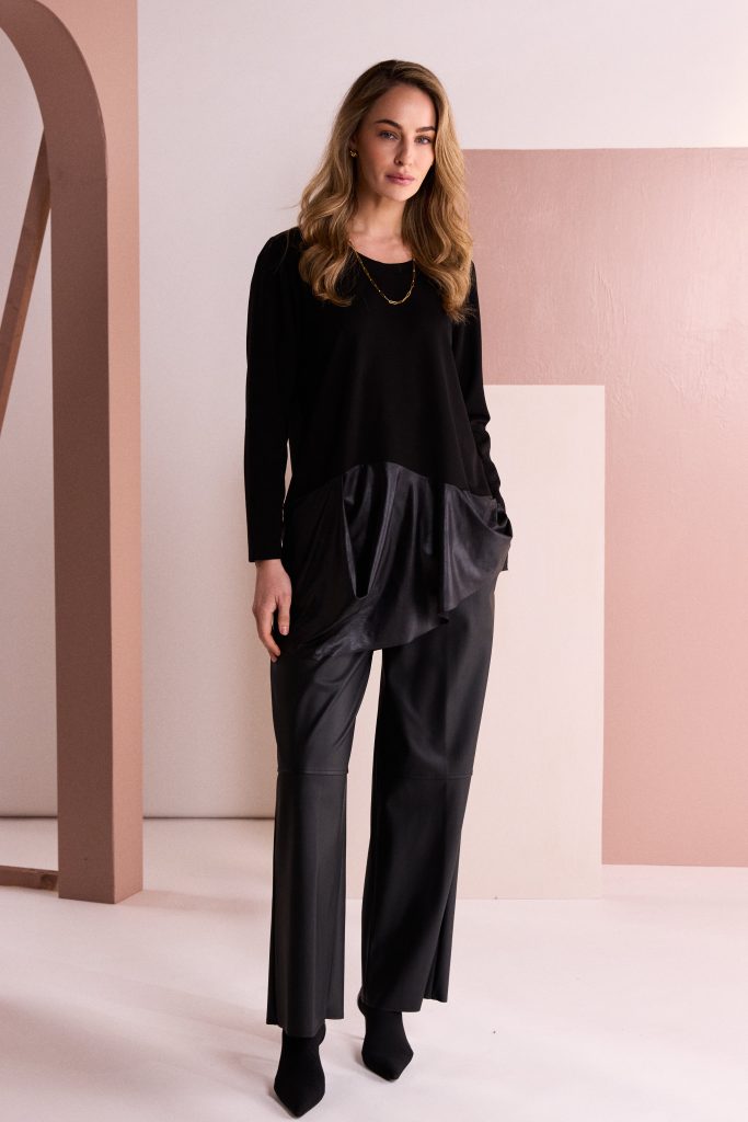 Naya Pull Up Leatherette Trouser With pockets Naw26295