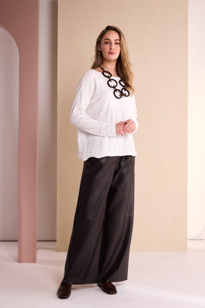 Naya Pull Up Leatherette Trouser With pockets Naw26295