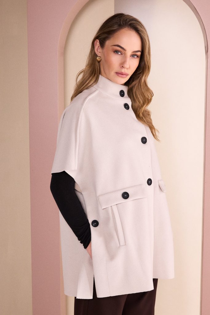 Naya High Neck Button Through Jacket With Pocket Flap Naw26293