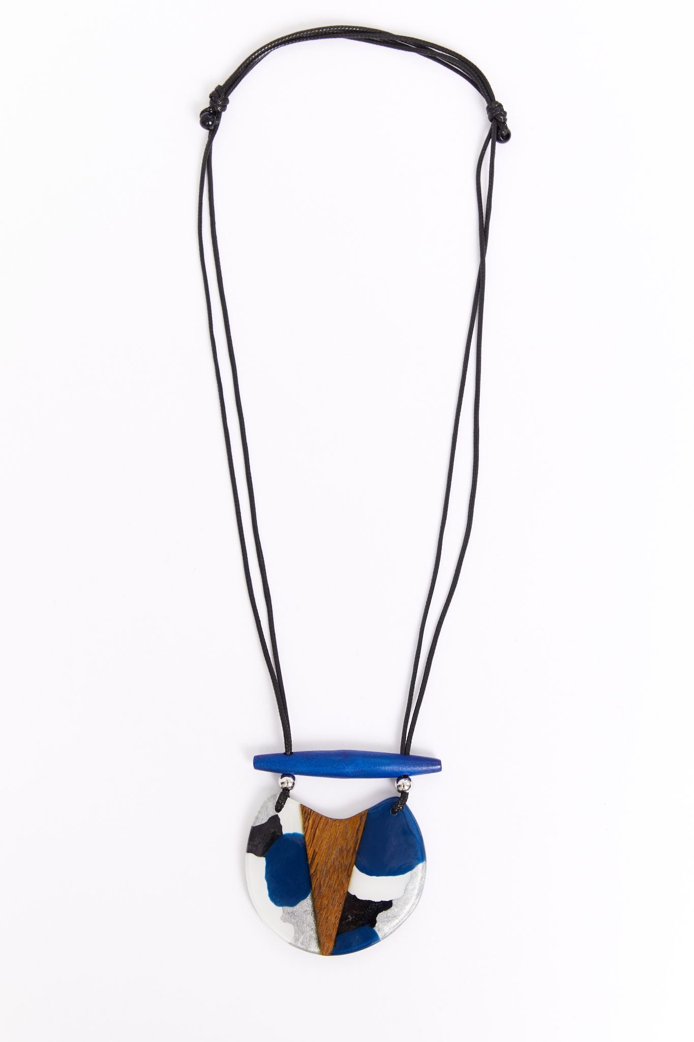 Naya Navy Stone Necklace With Colour PanelNpa26356