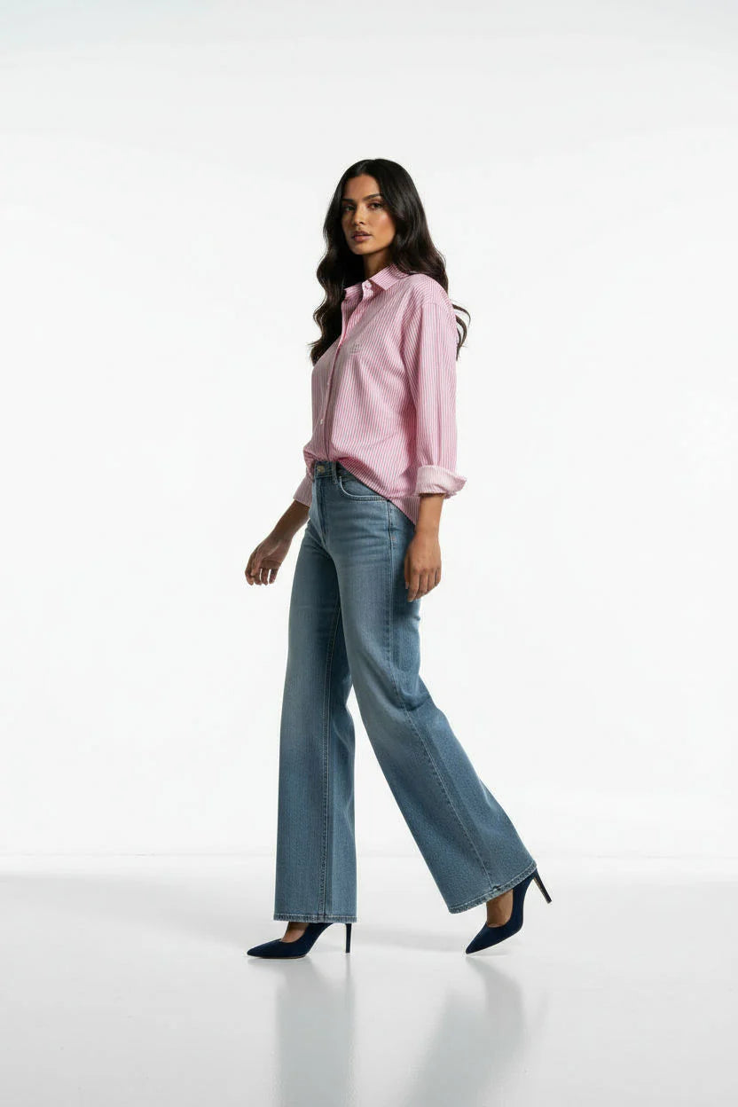 MarcAngelo Striped Luxe Button-Down Shirt Ma42303 Pink