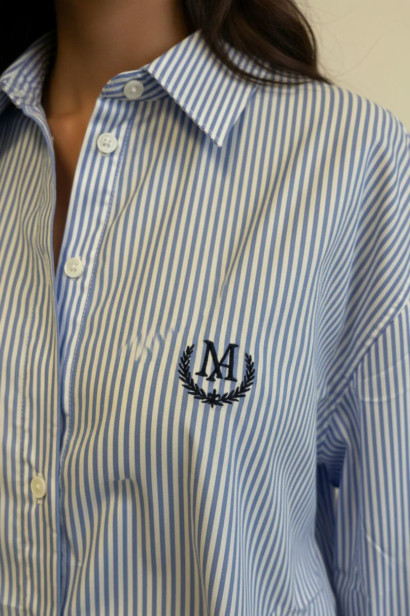 MarcAngelo Striped Luxe Button-Down shirt Ma42303 Blue