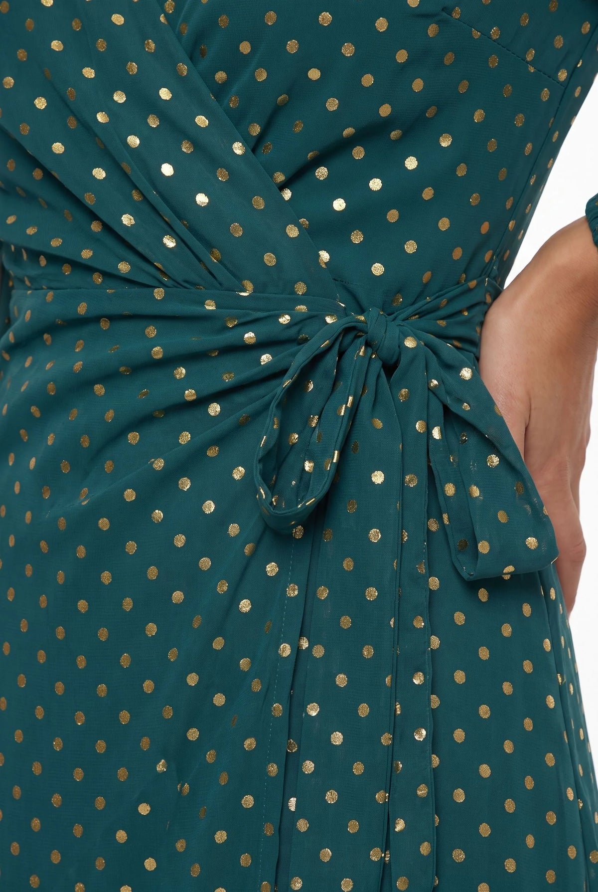 Marc Angelo Wrap Midi Dress in Emerald Green Or Black 31129