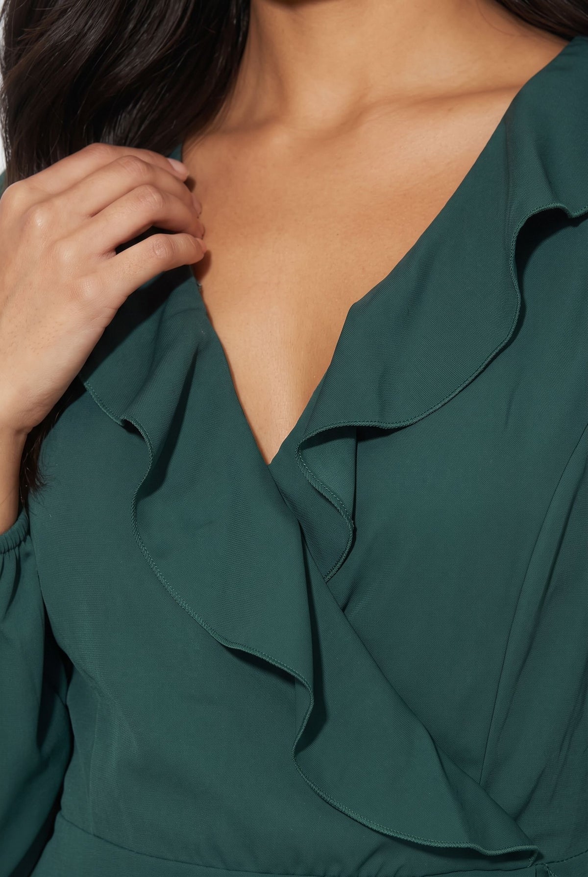 Marc Angelo Faux Wrap Dress with Ruffle Detail 81116