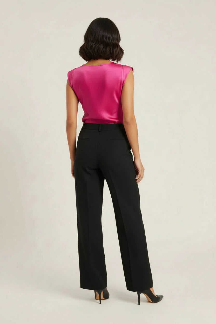 Marc Angelo Mia Satin Cowl neck top in Cerise Pink 1132/7214