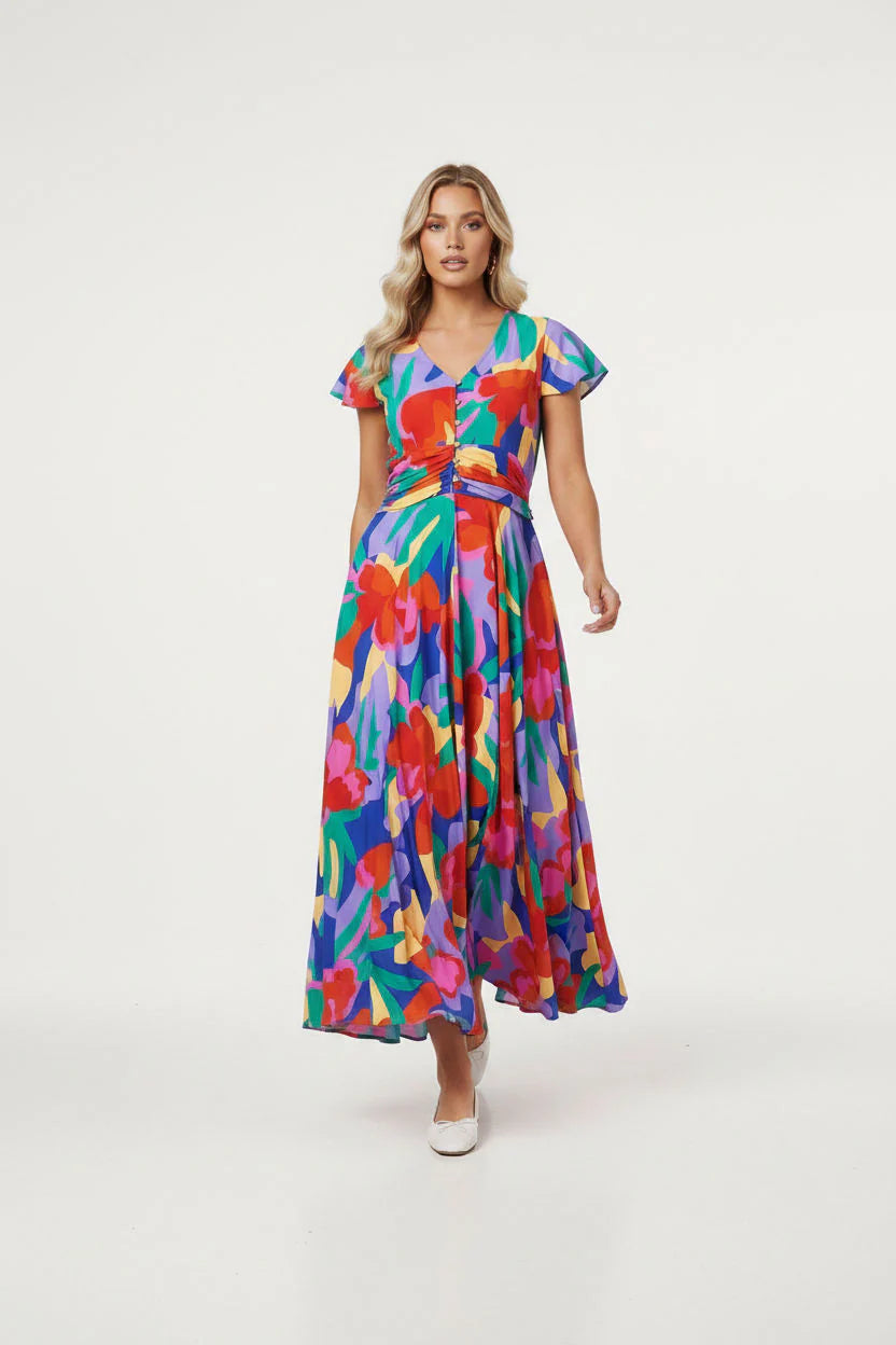 Stella Morgan Vibrant abstract print Maxi dress D176401