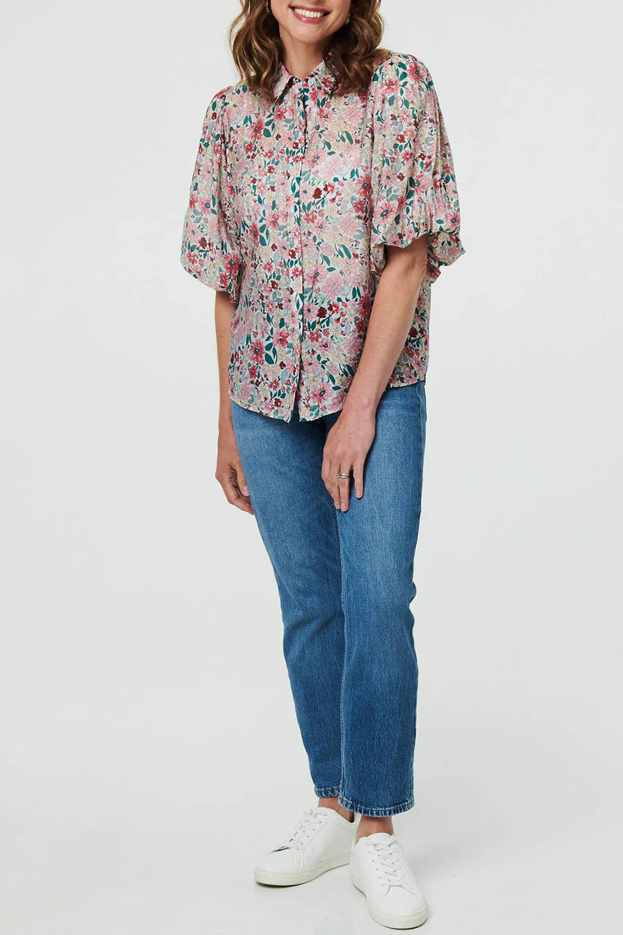 Puff Sleeve blouse in Pretty Floral Ditsy Print